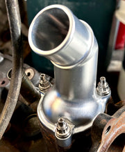 Load image into Gallery viewer, Nissan Skyline RB26 Billet Thermostat Housing/ Water Inlet. With or without Titanium Studs. Fully clear anodised to protect from corrosion. 