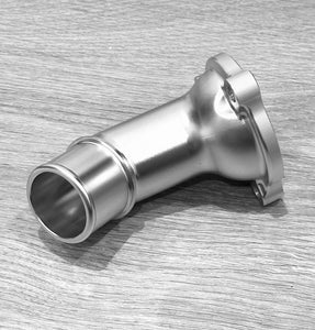 RB26 Billet Water Inlet - Thermostat Housing. Made from 6082 aluminium, with a machined finish and anodised for durability and protection from corrosion.