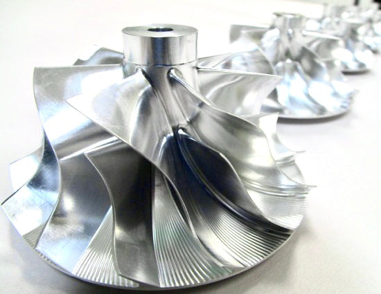 Nissan Skyline RB26 Garret GT2860-5005 or known as -5 lightweight turbo billet compressor wheels with a 6/6 blade design for greater airflow and performance increase. 